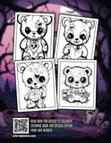 Creepy Kawaii Teddy Bear 30 Pages Printable Coloring Book