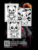 Creepy Kawaii Teddy Bear 30 Pages Printable Coloring Book