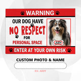 Personalized Dog Warning Doormat – Custom Pet Photo & Name Mat