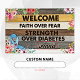 Personalized Diabetes Awareness Doormat – Custom Name Mat