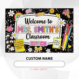 Personalized School Supplies Teacher Doormat – Custom Name Mat