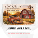 Personalized Rustic Couple Doormat – Custom Names & Date Farm Mat