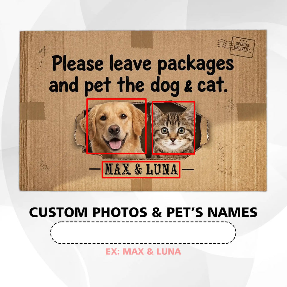Personalized Delivery Pet Doormat – Custom Dog & Cat Photo Mat