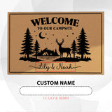 Personalized Campsite Doormat – Custom Couple Names Welcome Mat