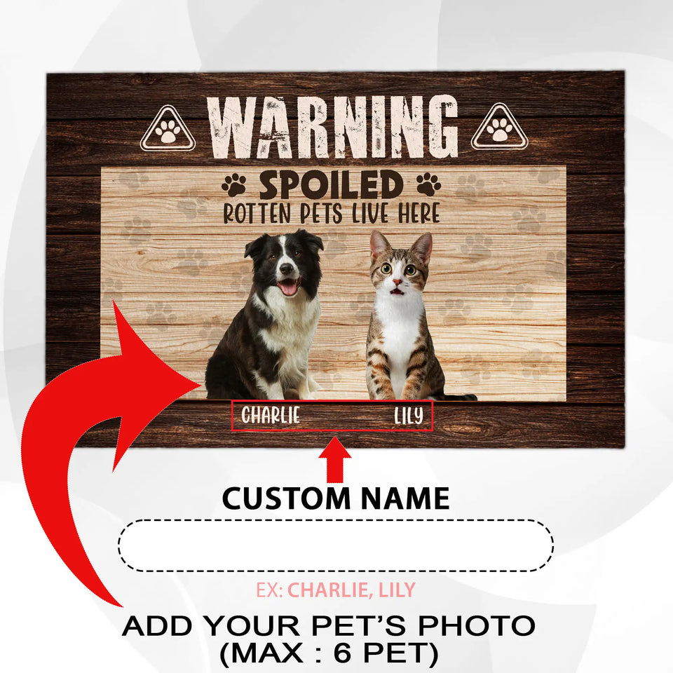 Personalized Pet Photo Doormat – Custom Dog & Cat Welcome Mat