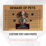 Personalized Pet Mugshot Doormat – Custom Photo & Funny Text Mat