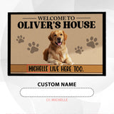 Personalized Dog House Doormat – Custom Owner Name Welcome Mat