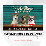 Personalized Turquoise Dog Doormat – Custom Pet Photos & Names Mat