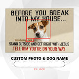Personalized Funny Dog Doormat – Custom Photo & Pet Name Mat