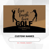 Personalized Golf Couple Doormat – Custom Names Anniversary Mat