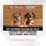 Personalized Rustic Dog Bar Doormat – Custom Family & Pet Mat