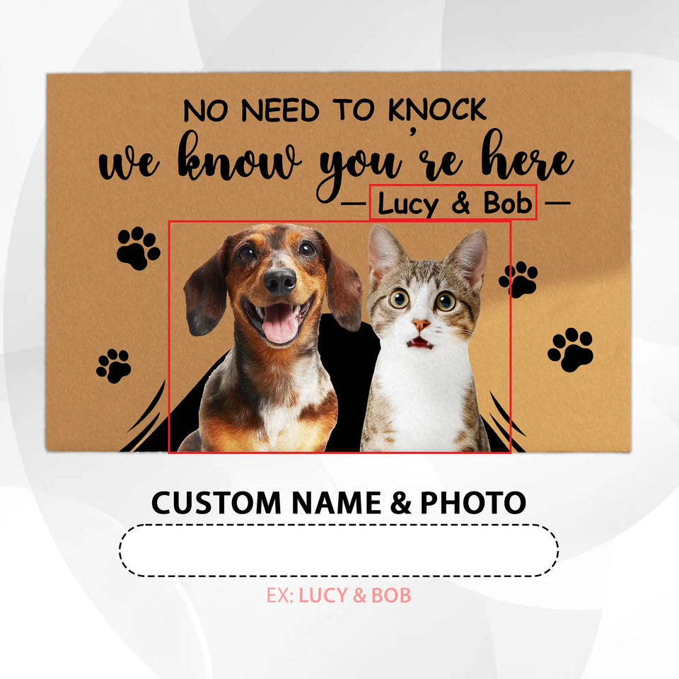 Personalized Pet Photo Doormat – Custom Dog & Cat Welcome Mat