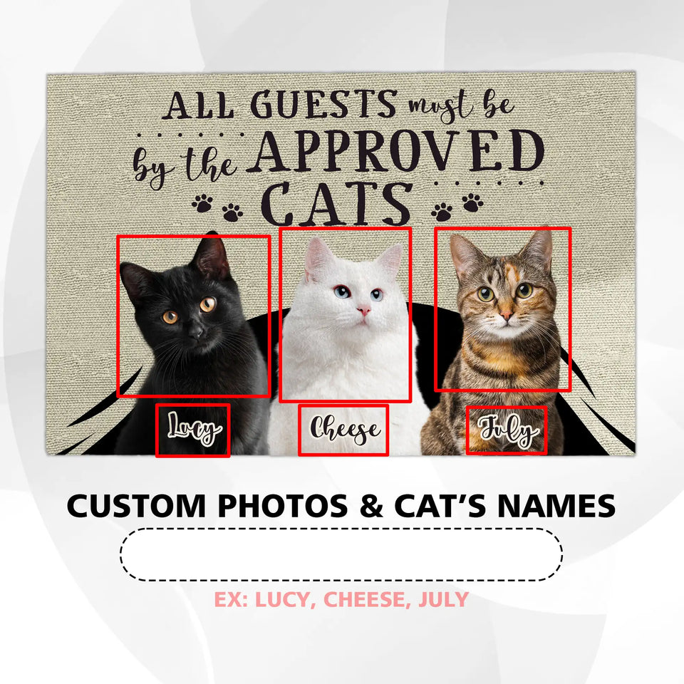 Personalized Cat Photo Doormat – Custom Pet Names Welcome Mat