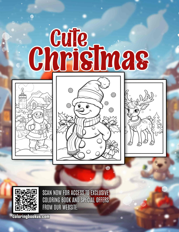 Cute Christmas 30 Pages Printable Coloring Book