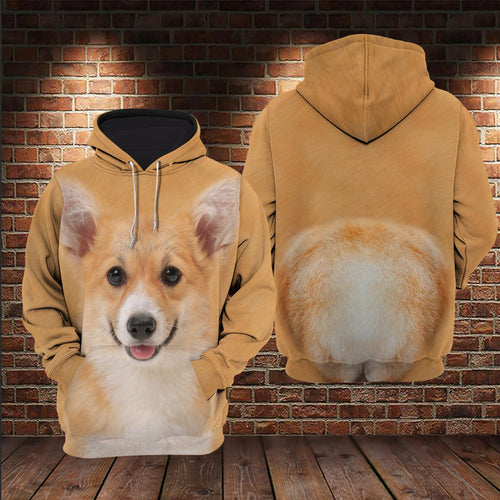 Cute Corgi Animal All Over Gift Print Unisex Hoodie Dog Lover Gifts