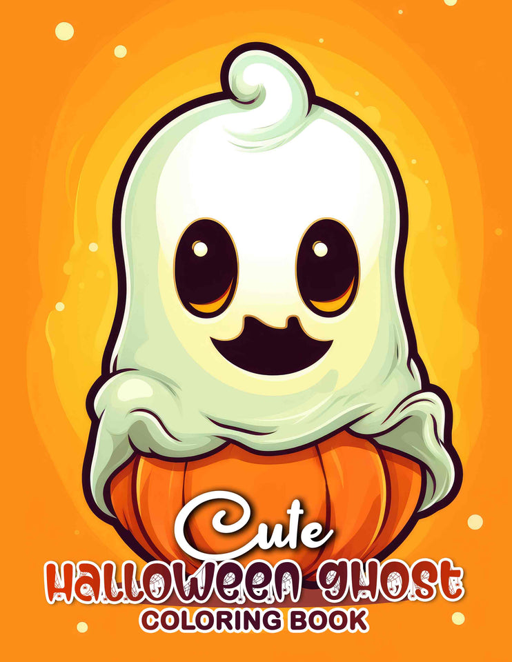 Cute Halloween Ghost 30 Pages Printable Coloring Book