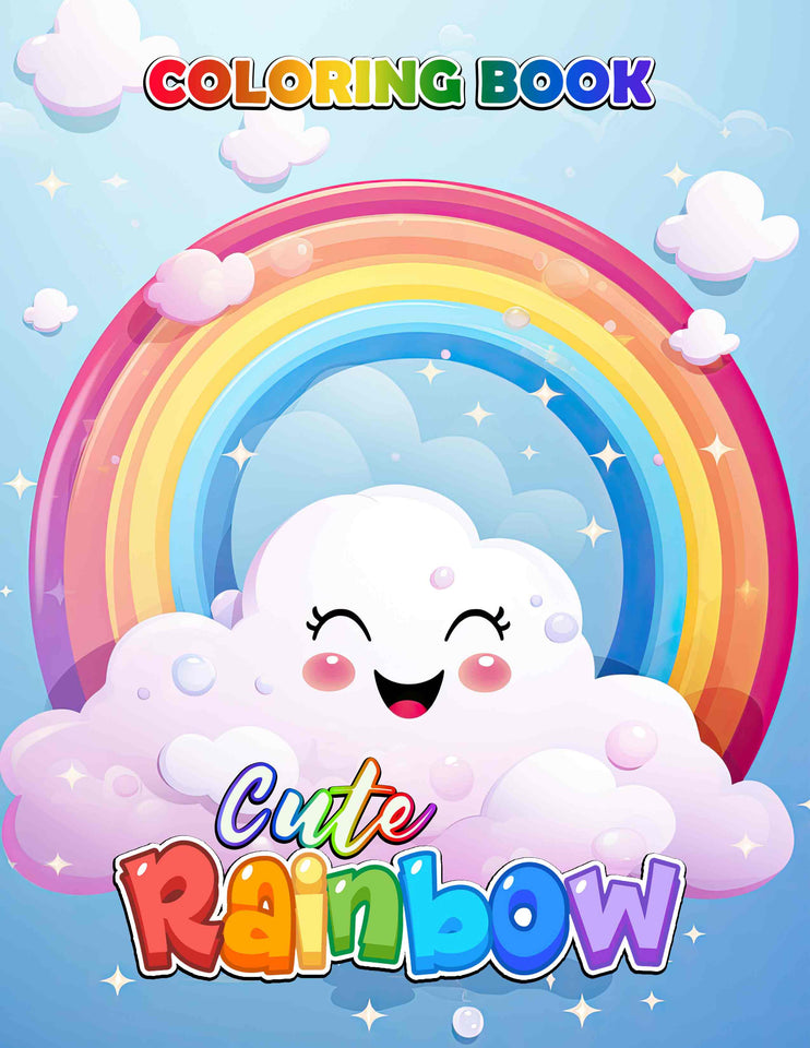 Cute Rainbow 30 Pages Printable Coloring Book