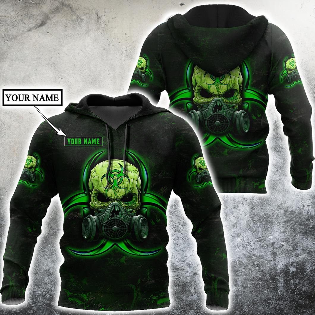 Unisex Hoodie All Over Print Skull Gifts Green Skull Personalized Unisex Hoodie