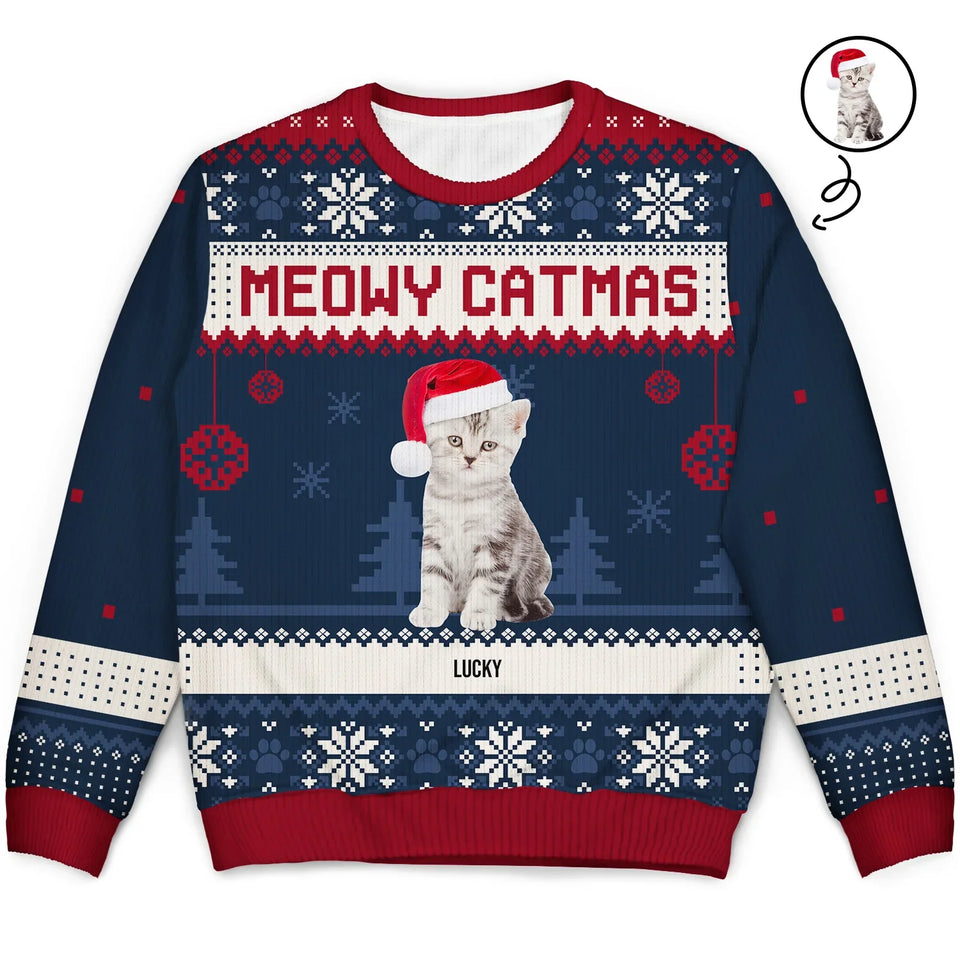 Custom Photo Meowy Catmas Is This Jolly Enough - Christmas Gift For Cat Lovers Personalized Unisex