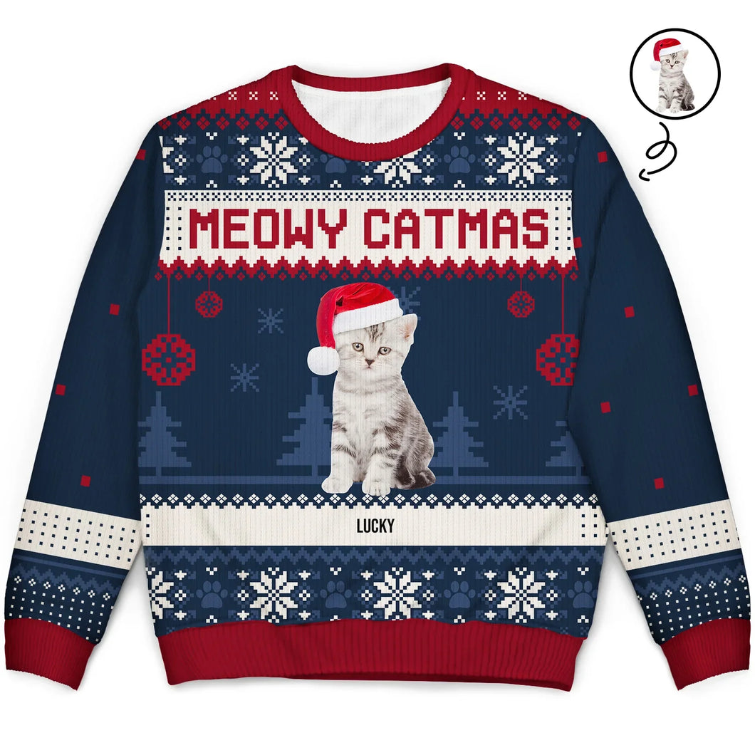 Custom Photo Meowy Catmas Is This Jolly Enough - Christmas Gift For Cat Lovers Personalized Unisex