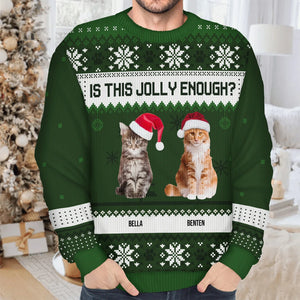 Custom Photo Meowy Catmas Is This Jolly Enough - Christmas Gift For Cat Lovers Personalized Unisex