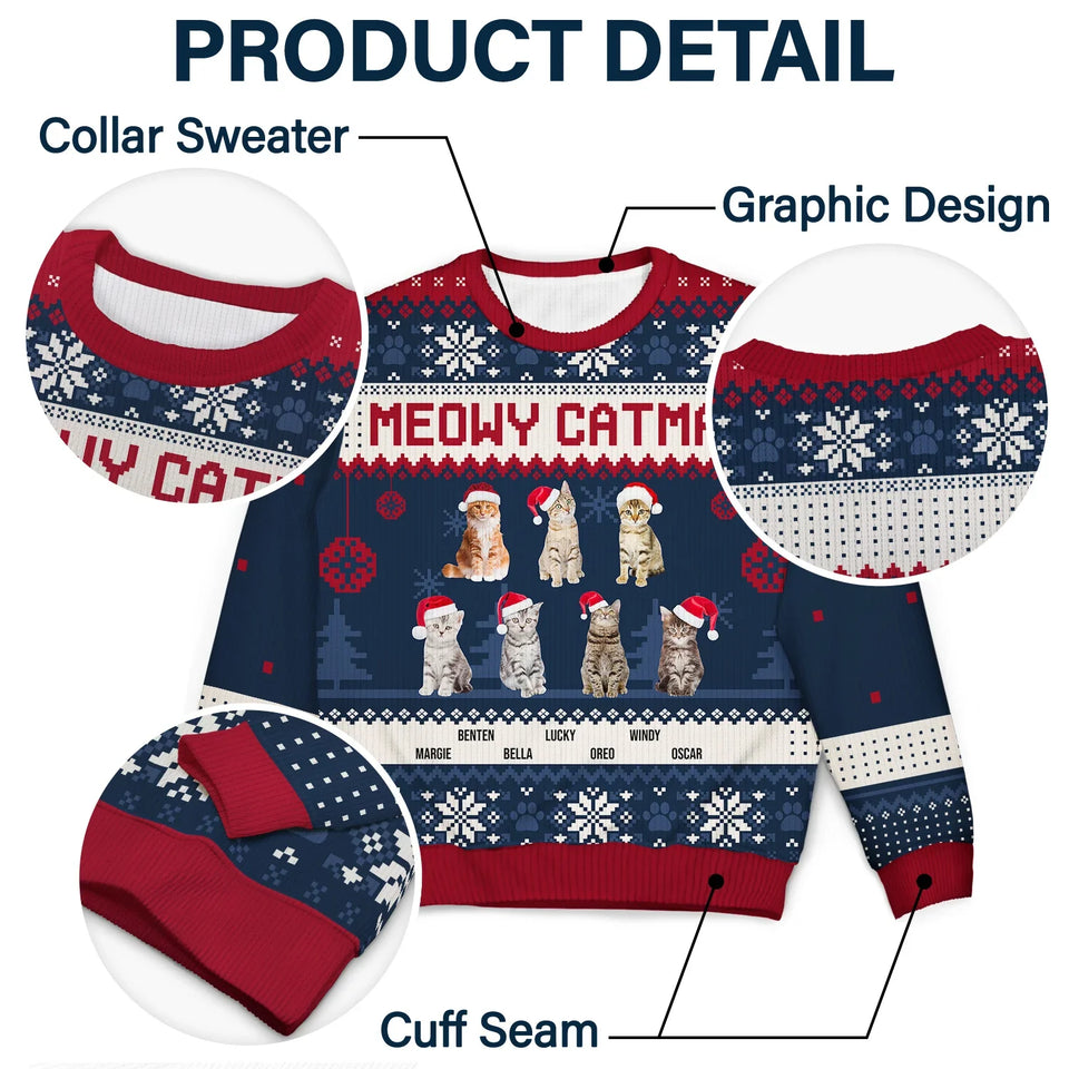 Custom Photo Meowy Catmas Is This Jolly Enough - Christmas Gift For Cat Lovers Personalized Unisex