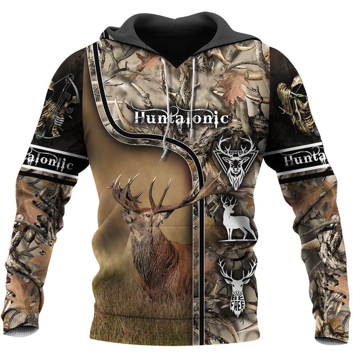 Deer Hunter Army All Over Printed Unisex Hoodie