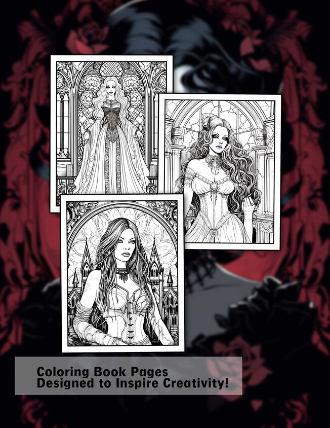 Dark Art Gothica 30 Pages Printable Coloring Book