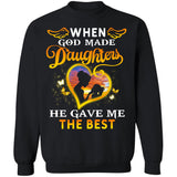 Mom and daughter silhouette, Sunset, When God made daughters, He gave me the best - Family Apparel