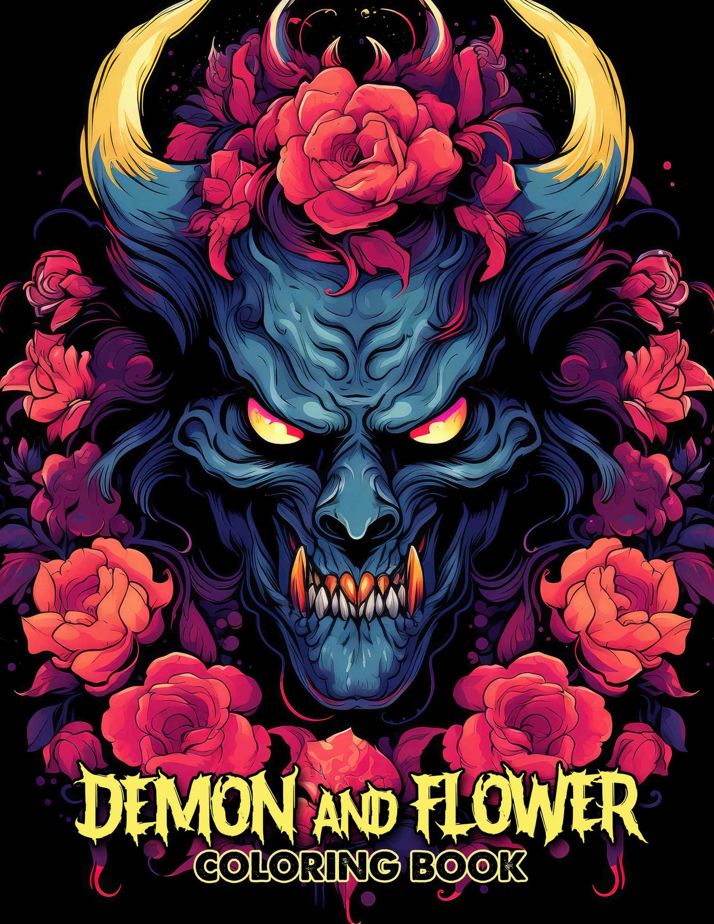 Demon And Flower 30 Pages Printable Coloring Book