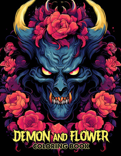 Demon And Flower 30 Pages Printable Coloring Book