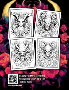 Demon And Flower 30 Pages Printable Coloring Book