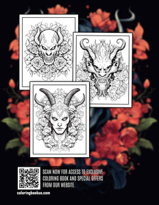 Demon And Flower 30 Pages Printable Coloring Book