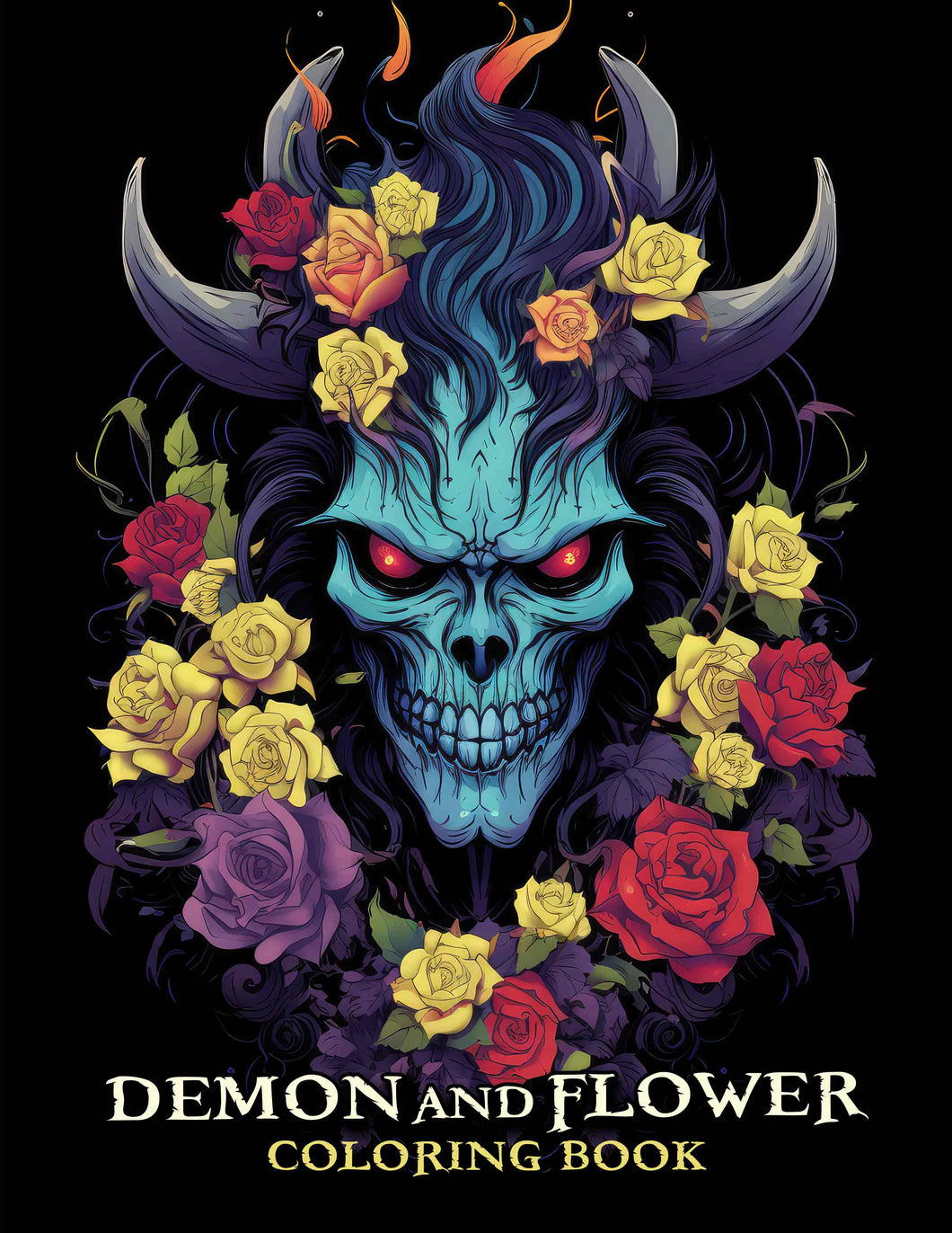 Demon And Flower 30 Pages Printable Coloring Book