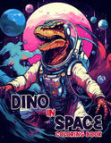 Dino In Space 30 Pages Printable Coloring Book