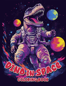 Dino In Space 30 Pages Printable Coloring Book