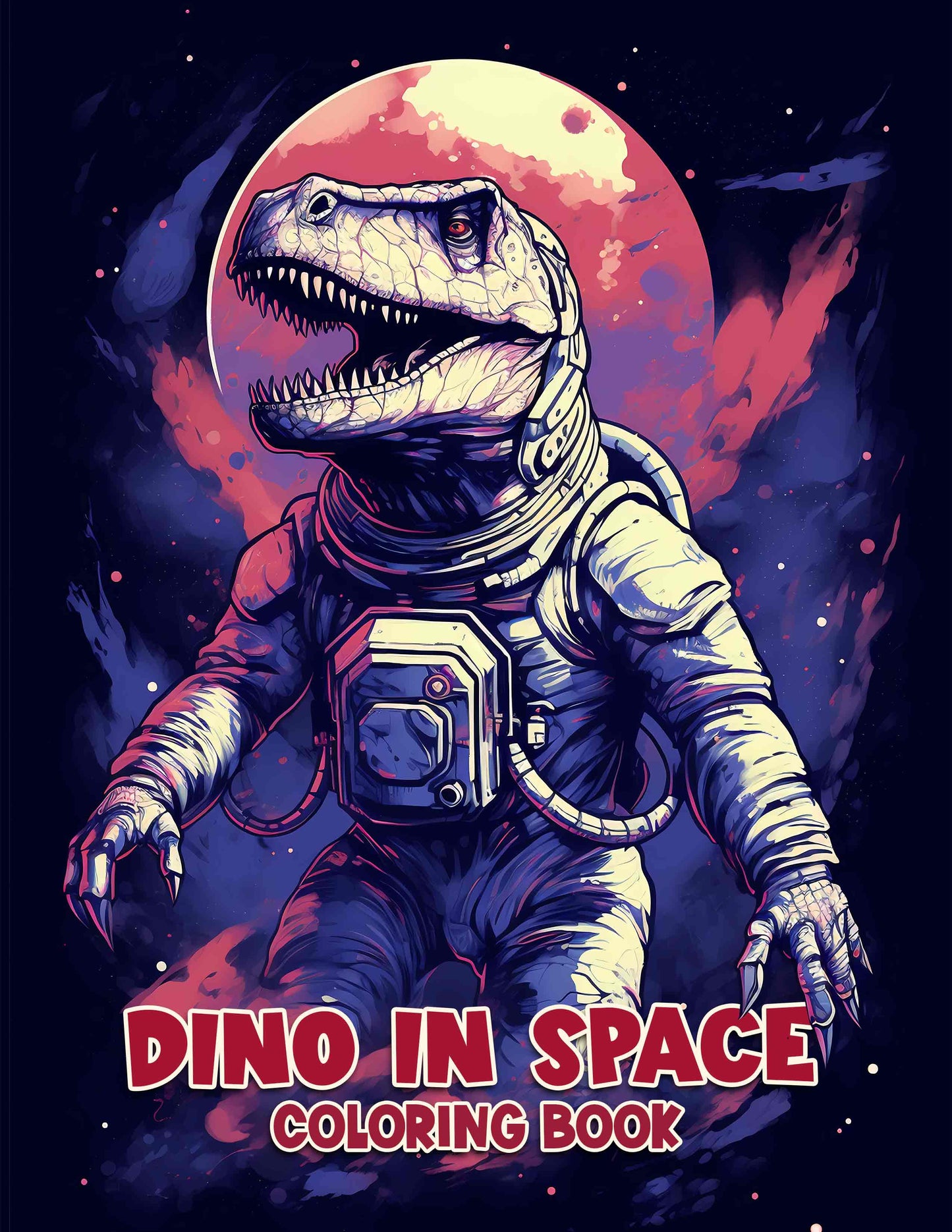 Dino In Space 30 Pages Printable Coloring Book
