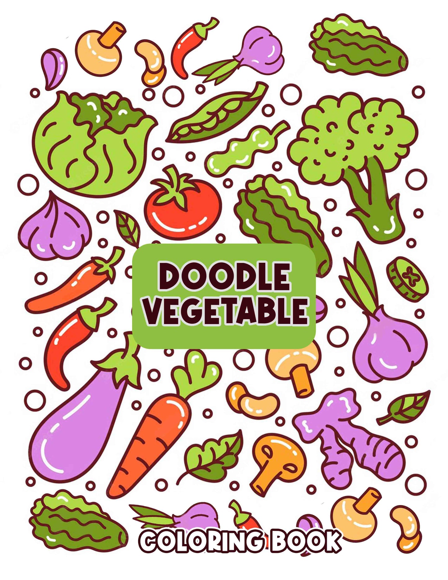 Doodle Vegetable 30 Pages Printable Coloring Book