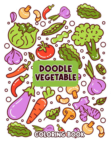 Doodle Vegetable 30 Pages Printable Coloring Book