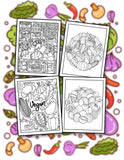 Doodle Vegetable 30 Pages Printable Coloring Book