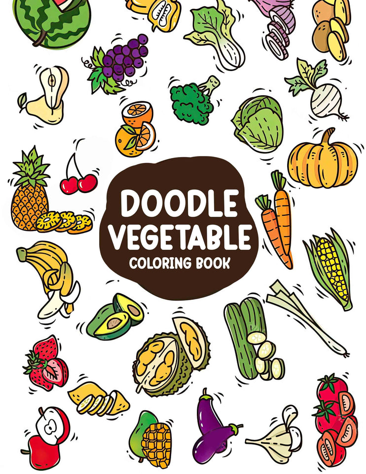 Doodle Vegetable 30 Pages Printable Coloring Book