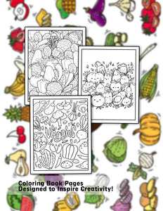 Doodle Vegetable 30 Pages Printable Coloring Book