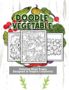 Doodle Vegetable 30 Pages Printable Coloring Book