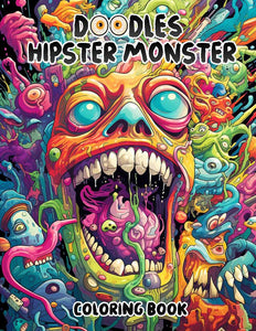 Doodles Hipster Monster 30 Pages Printable Coloring Book