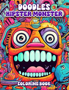 Doodles Hipster Monster 30 Pages Printable Coloring Book