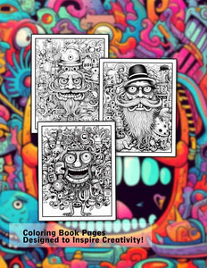 Doodles Hipster Monster 30 Pages Printable Coloring Book