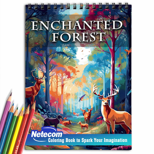 Enchanted Forest Spiral Bound Coloring Book: Unleash Your Imagination with 30 Whimsical Coloring Pages of Little Princesses