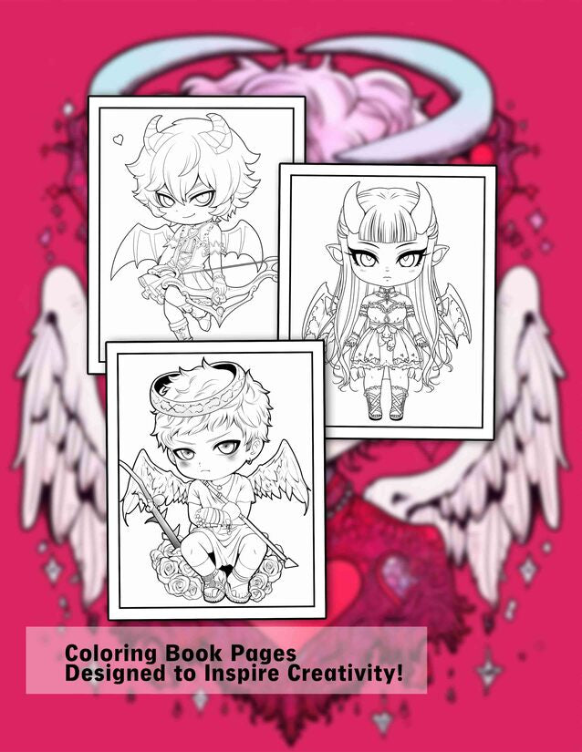 Evil Cupid 30 Pages Printable Coloring Book