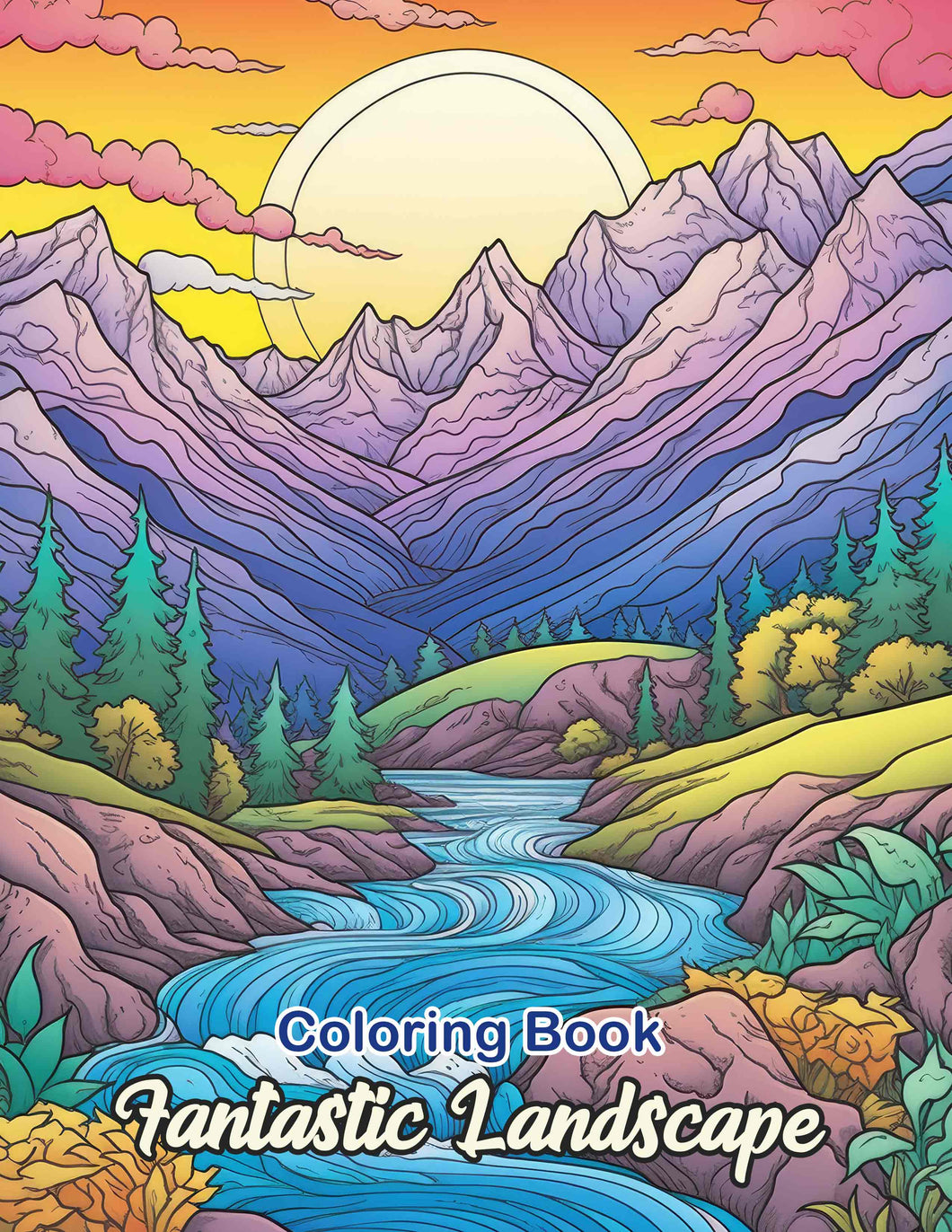 Fantastic Landscape 30 Pages Printable Coloring Book