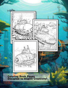 Fantastic Submarine 30 Pages Printable Coloring Book